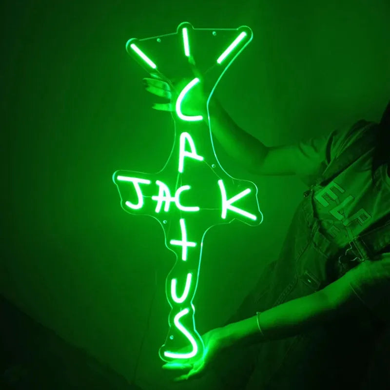 EZPZ Cactus Jack LED Custom Neon Sign USB Light Room Decoration Neon Light Rap West Coast Bedroom Wall Decoration Bar Pub Party Decor