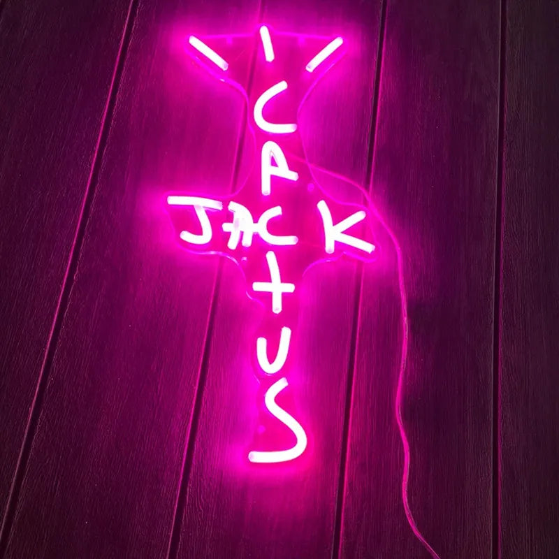 EZPZ Cactus Jack LED Custom Neon Sign USB Light Room Decoration Neon Light Rap West Coast Bedroom Wall Decoration Bar Pub Party Decor