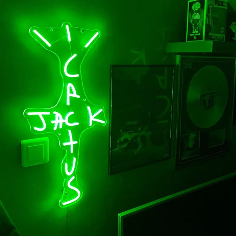 EZPZ Cactus Jack LED Custom Neon Sign USB Light Room Decoration Neon Light Rap West Coast Bedroom Wall Decoration Bar Pub Party Decor