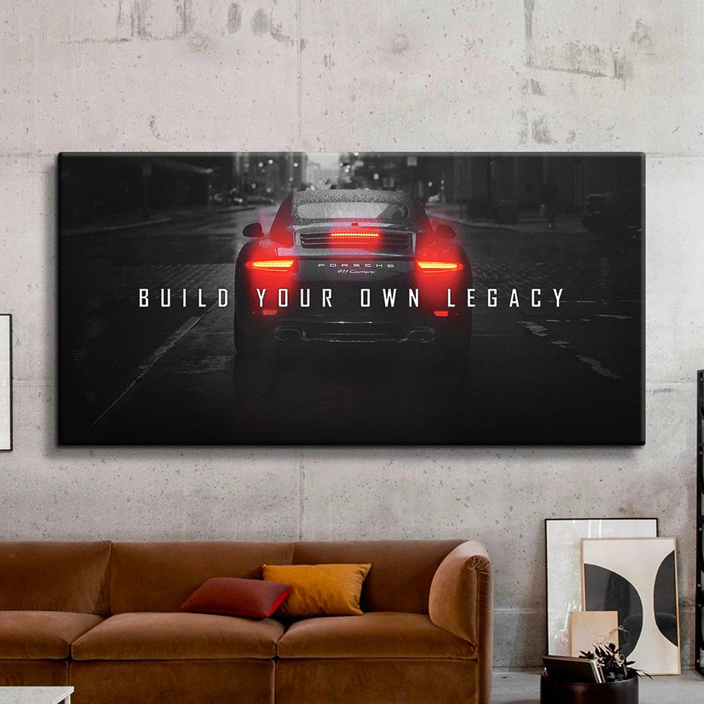 EZPZ Chase Your Dream Quote Luxury Sports Car Motivational Canvas And Poster Wall Art Print Inspirational Entrepreneur Office Decor