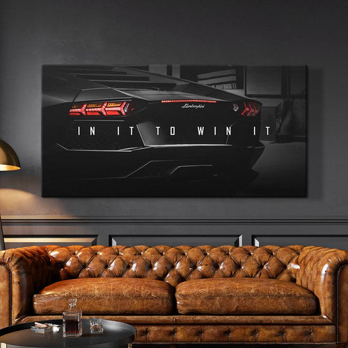 EZPZ Chase Your Dream Quote Luxury Sports Car Motivational Canvas And Poster Wall Art Print Inspirational Entrepreneur Office Decor