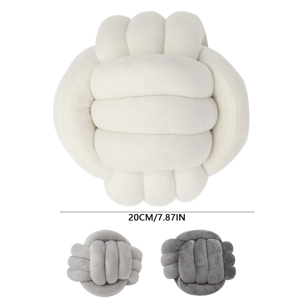 EZPZ Warm Nordic Style Round Pillow Cushion Velvet Knotted  Cushion Solid Baby Rest Sleep Dolls Stuffed Kid Adult Bedroom Decor