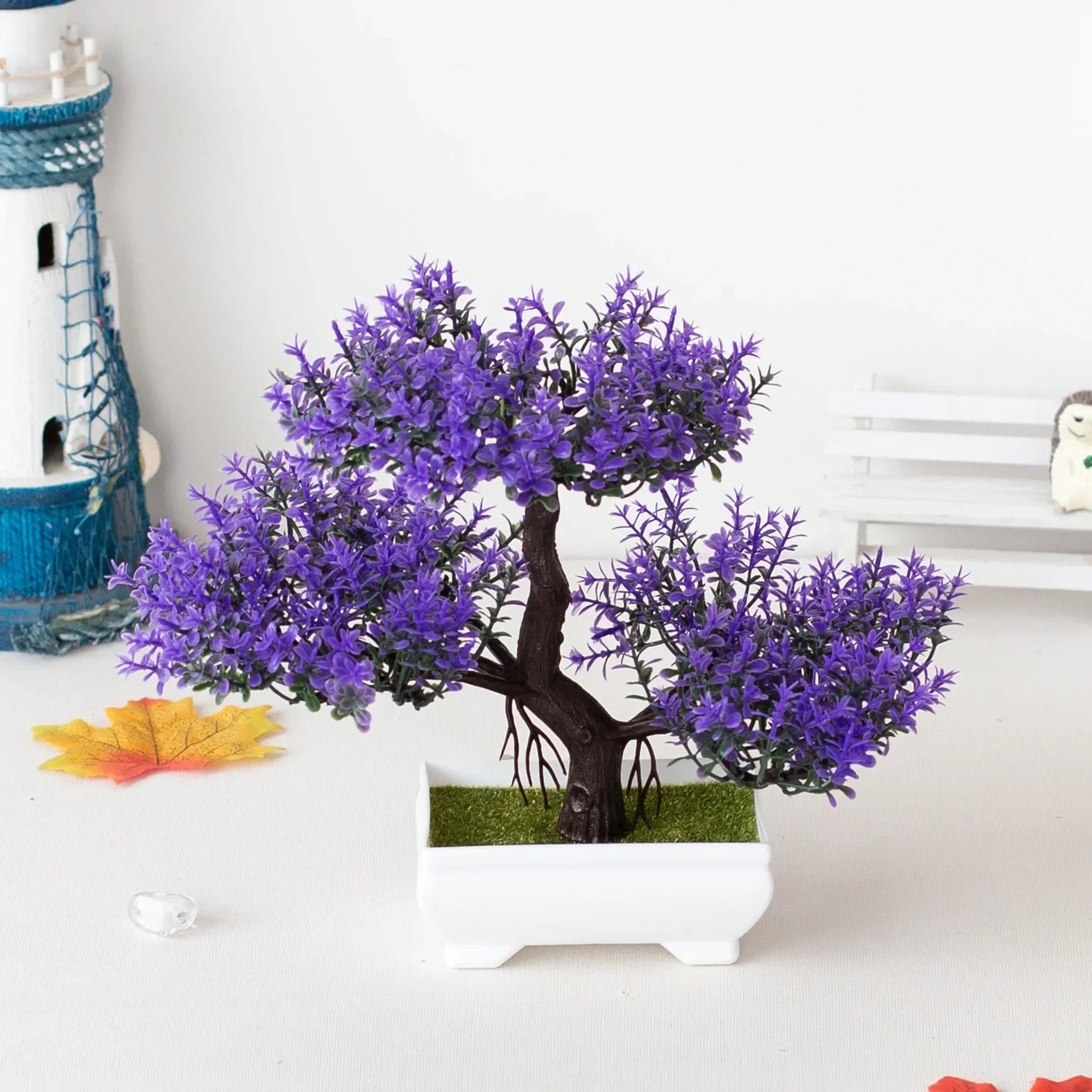EZPZ Artificial Bonsai Tree Juniper Plant Home Indoor Decorations Green Fake Potted Plants