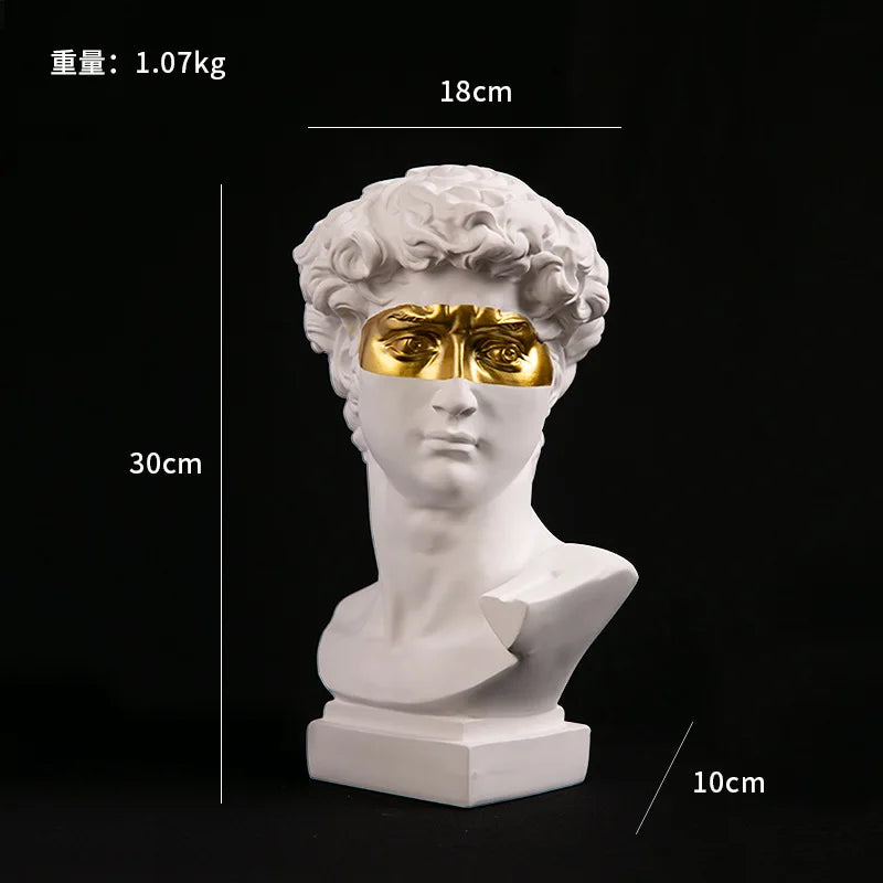 EZPZ European Home Decoration David Head ResinStatues Statues Home Decor  Modern Abstract Art  Bust Sculpture Art Sketch Practice