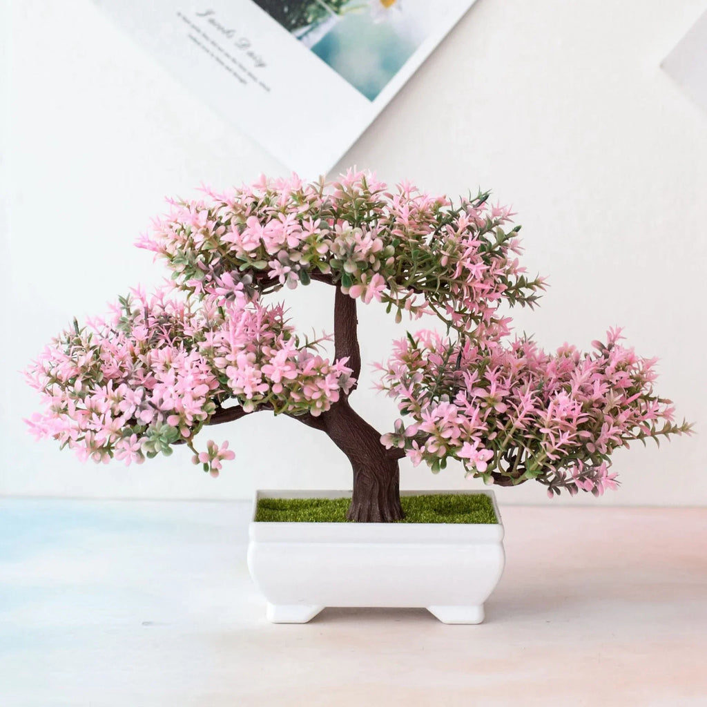 EZPZ Artificial Bonsai Tree Juniper Plant Home Indoor Decorations Green Fake Potted Plants