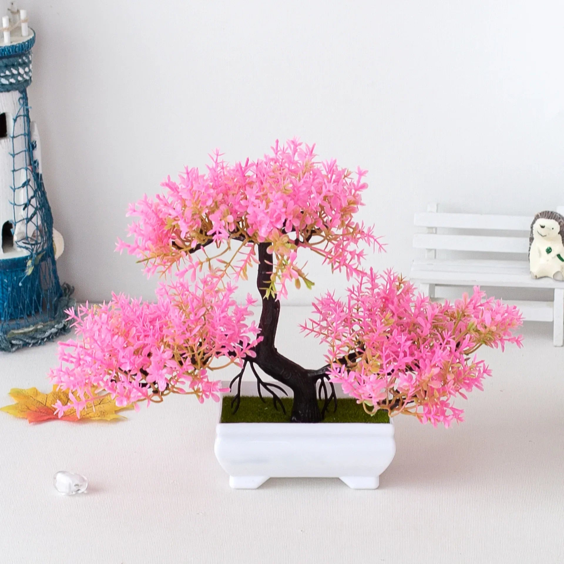 EZPZ Artificial Bonsai Tree Juniper Plant Home Indoor Decorations Green Fake Potted Plants