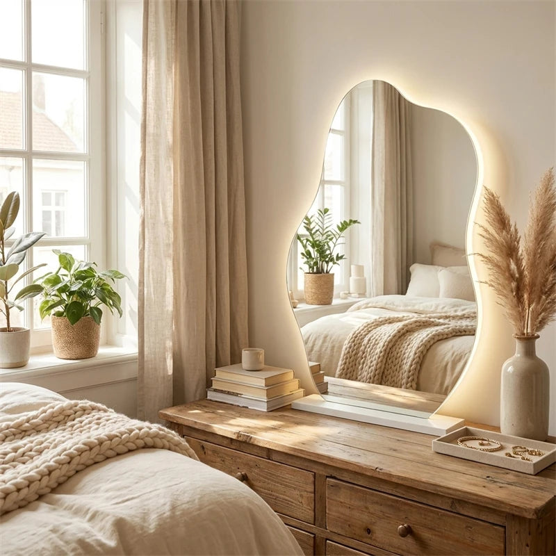EZPZ Cloud Smart LED Decorative Mirrors Home Bedroom Dressing Table Mirror Wall-mounted Vanity Mirror Designer Mirror for Decorative