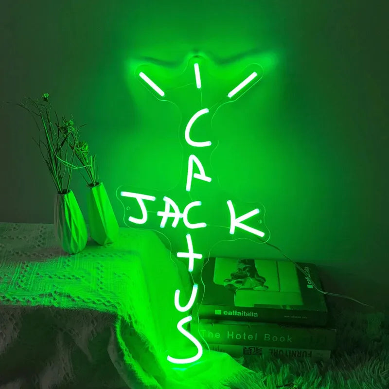 EZPZ Cactus Jack LED Custom Neon Sign USB Light Room Decoration Neon Light Rap West Coast Bedroom Wall Decoration Bar Pub Party Decor