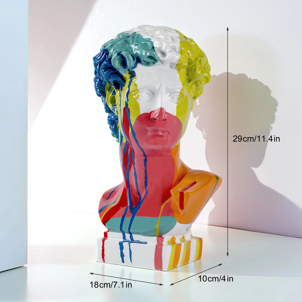 EZPZ European Home Decoration David Head ResinStatues Statues Home Decor  Modern Abstract Art  Bust Sculpture Art Sketch Practice