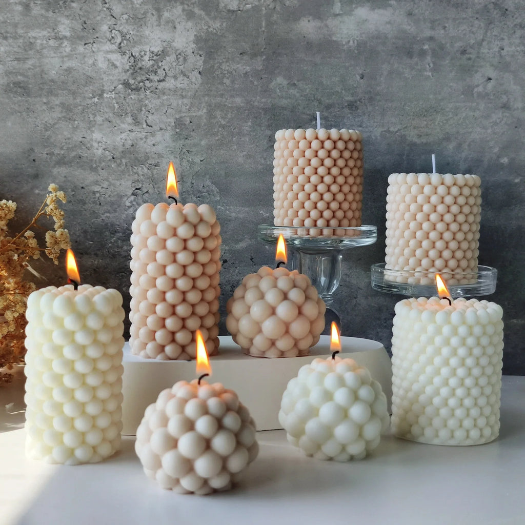EZPZ Nordic Bubble Cube Scented Candle Soy Wax Aromatherapy Candle Home Bedroom Table Decor Wedding Birthday Gift