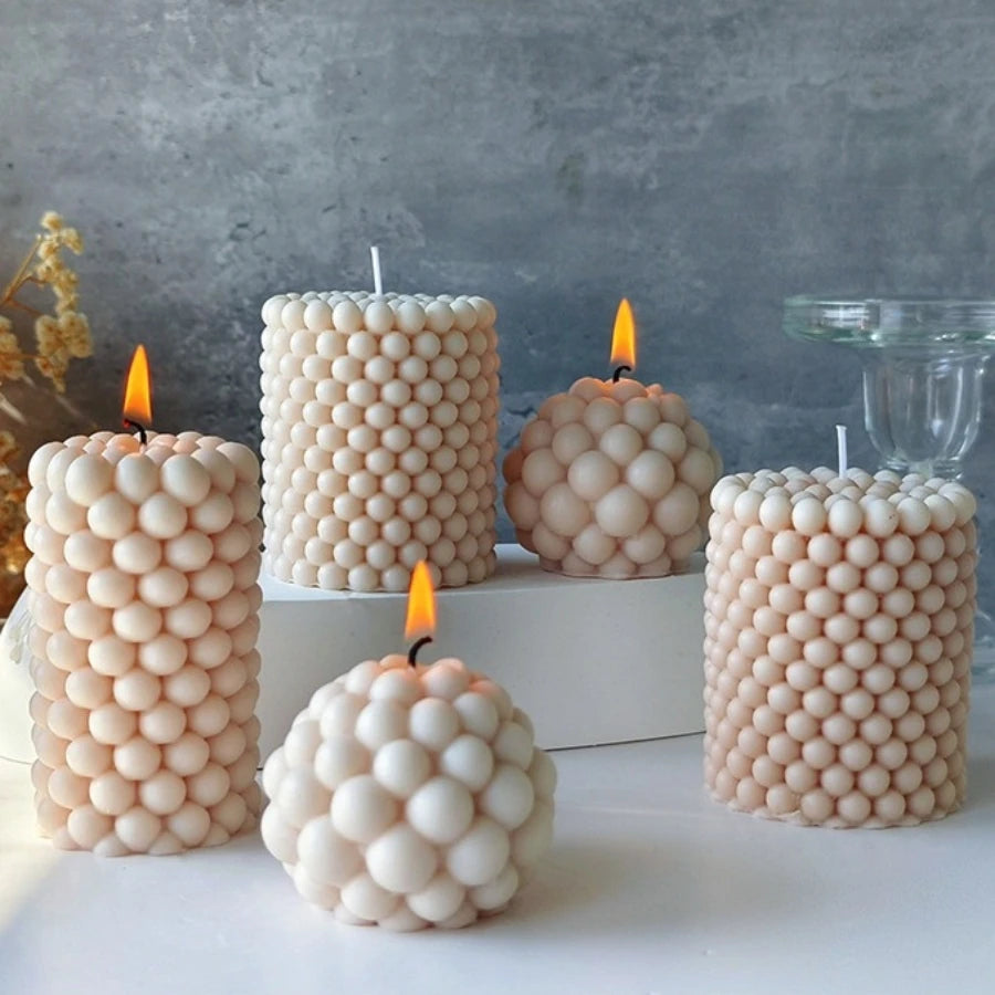 EZPZ Nordic Bubble Cube Scented Candle Soy Wax Aromatherapy Candle Home Bedroom Table Decor Wedding Birthday Gift