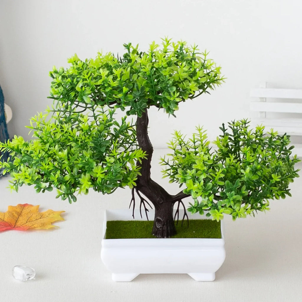 EZPZ Artificial Bonsai Tree Juniper Plant Home Indoor Decorations Green Fake Potted Plants