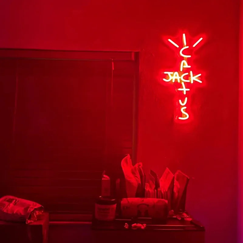 EZPZ Cactus Jack LED Custom Neon Sign USB Light Room Decoration Neon Light Rap West Coast Bedroom Wall Decoration Bar Pub Party Decor