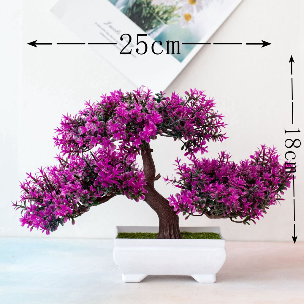 EZPZ Artificial Bonsai Tree Juniper Plant Home Indoor Decorations Green Fake Potted Plants