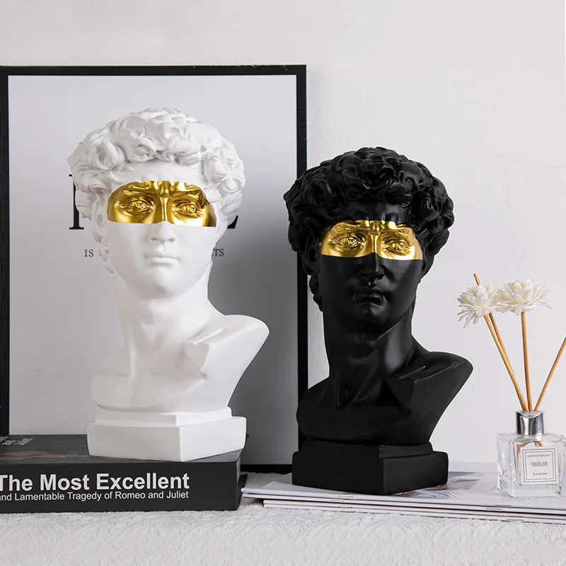 EZPZ European Home Decoration David Head ResinStatues Statues Home Decor  Modern Abstract Art  Bust Sculpture Art Sketch Practice