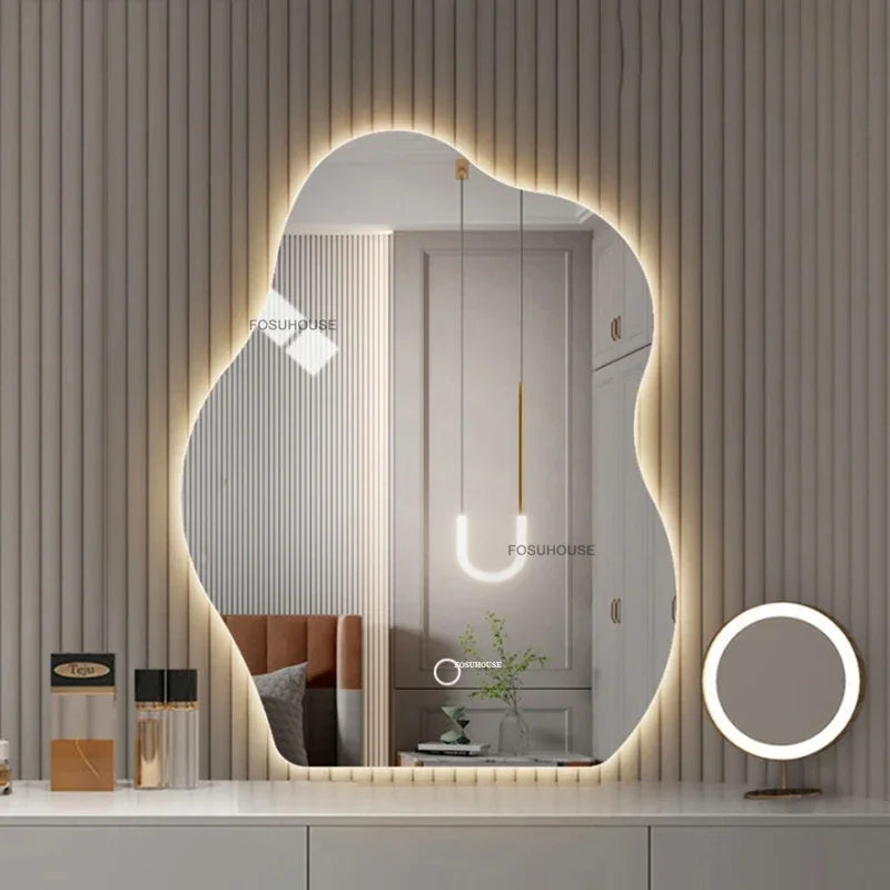 EZPZ Cloud Smart LED Decorative Mirrors Home Bedroom Dressing Table Mirror Wall-mounted Vanity Mirror Designer Mirror for Decorative
