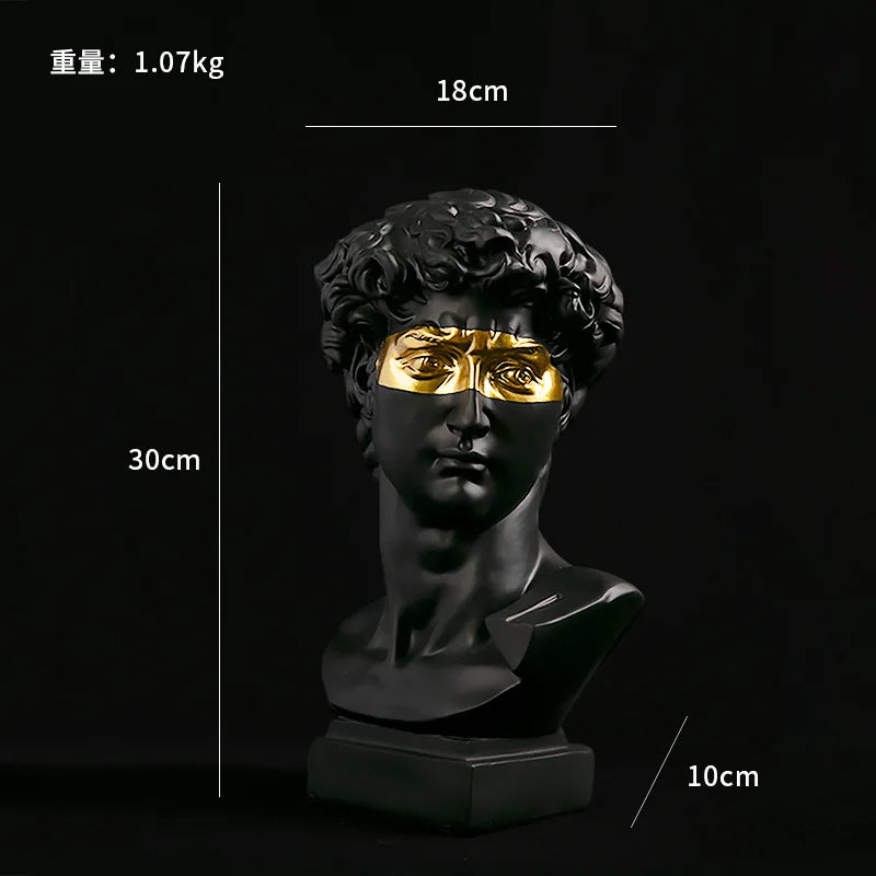 EZPZ European Home Decoration David Head ResinStatues Statues Home Decor  Modern Abstract Art  Bust Sculpture Art Sketch Practice