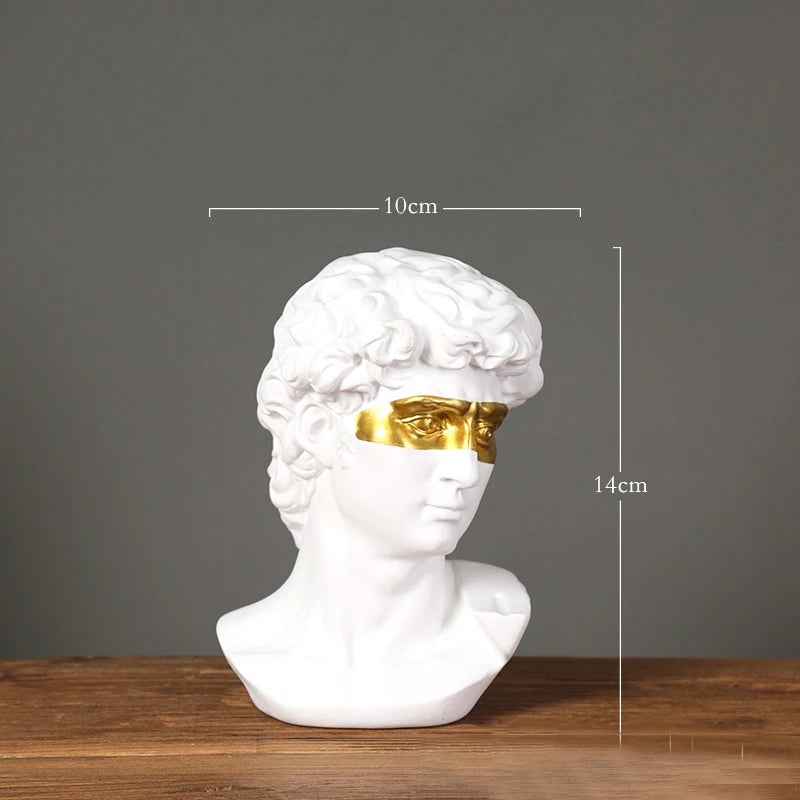 EZPZ European Home Decoration David Head ResinStatues Statues Home Decor  Modern Abstract Art  Bust Sculpture Art Sketch Practice
