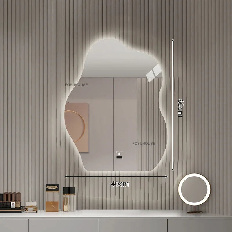 EZPZ Cloud Smart LED Decorative Mirrors Home Bedroom Dressing Table Mirror Wall-mounted Vanity Mirror Designer Mirror for Decorative