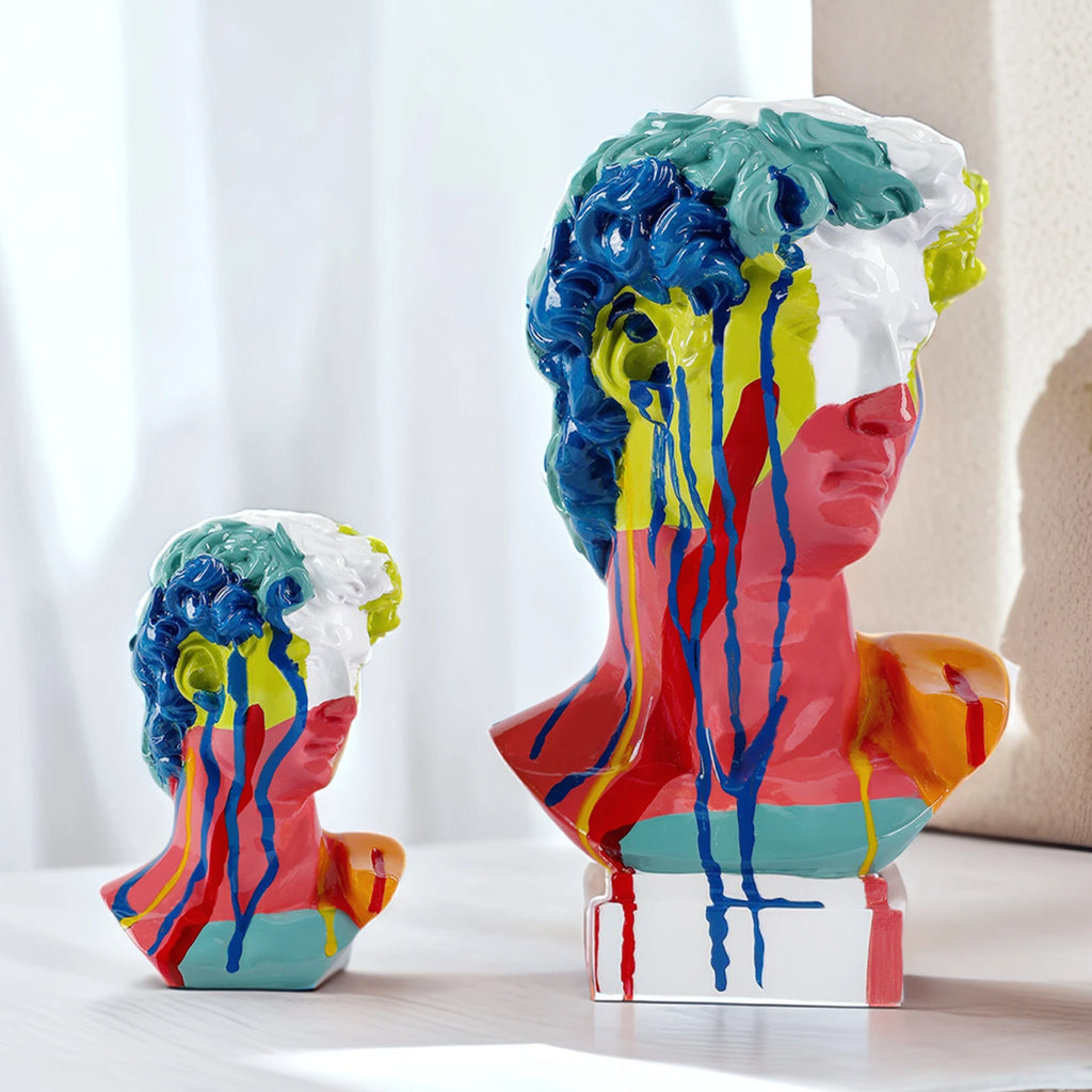 EZPZ European Home Decoration David Head ResinStatues Statues Home Decor  Modern Abstract Art  Bust Sculpture Art Sketch Practice