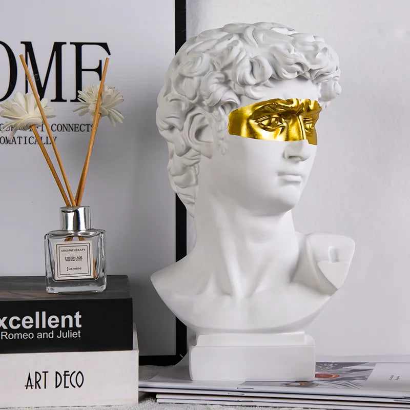 EZPZ European Home Decoration David Head ResinStatues Statues Home Decor  Modern Abstract Art  Bust Sculpture Art Sketch Practice