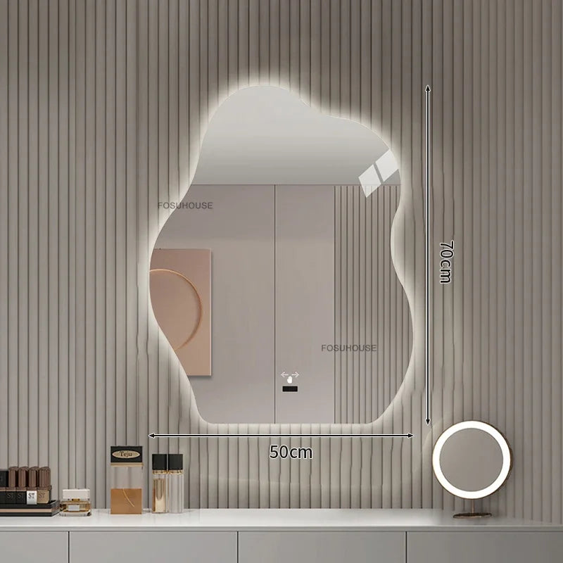 EZPZ Cloud Smart LED Decorative Mirrors Home Bedroom Dressing Table Mirror Wall-mounted Vanity Mirror Designer Mirror for Decorative