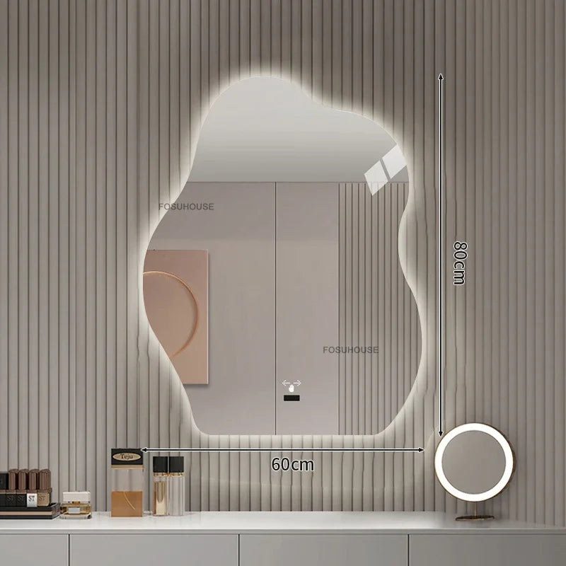 EZPZ Cloud Smart LED Decorative Mirrors Home Bedroom Dressing Table Mirror Wall-mounted Vanity Mirror Designer Mirror for Decorative