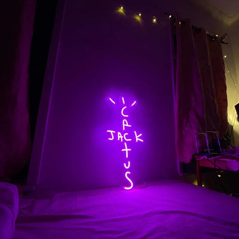 EZPZ Cactus Jack LED Custom Neon Sign USB Light Room Decoration Neon Light Rap West Coast Bedroom Wall Decoration Bar Pub Party Decor
